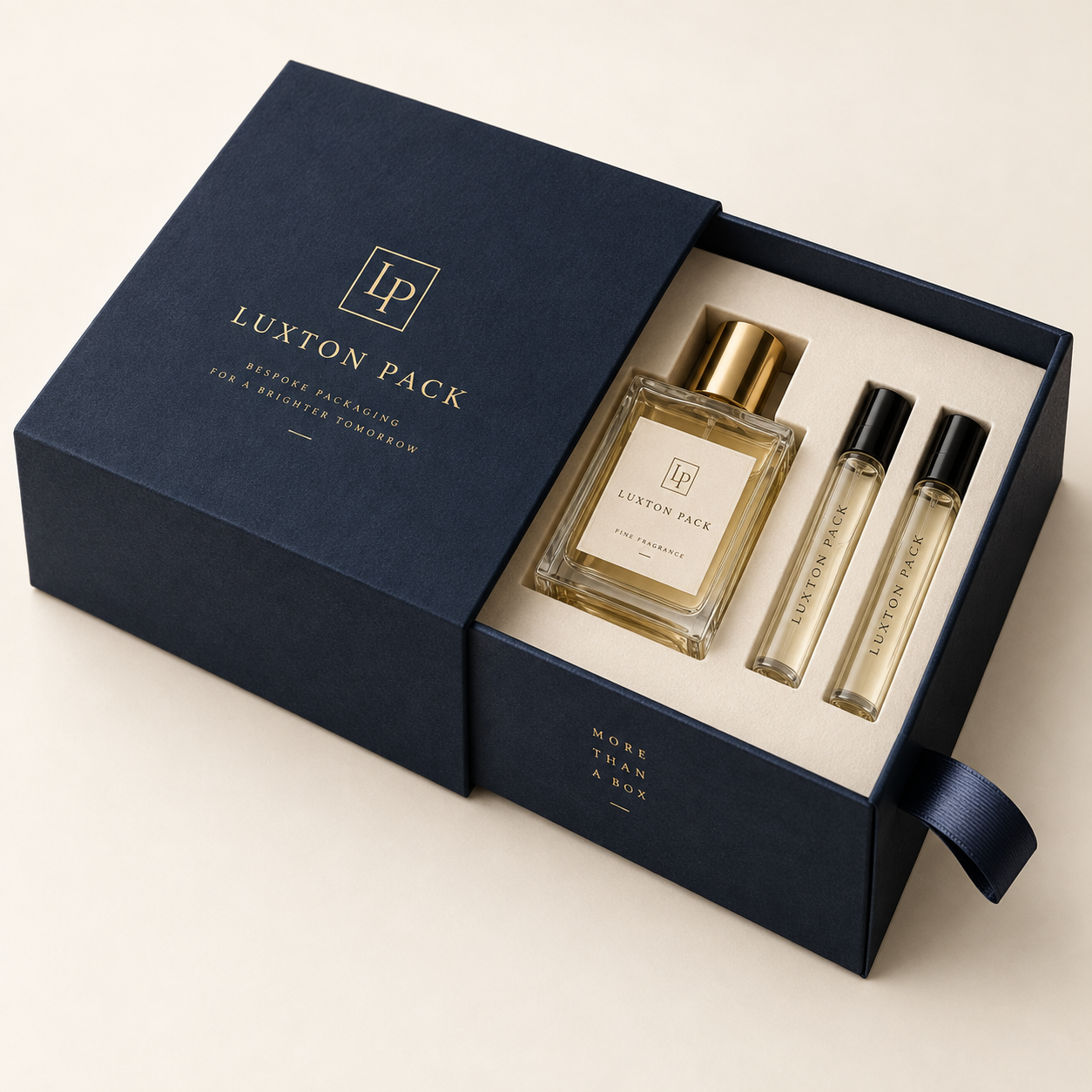 Custom Drawer Rigid Boxes packaging example by LUXTON PACK